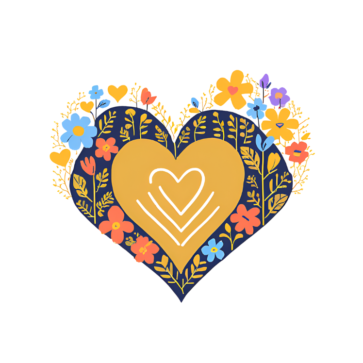 golden heart growing as a colorful garden of hope