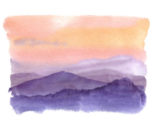 lavender watercolor landscape