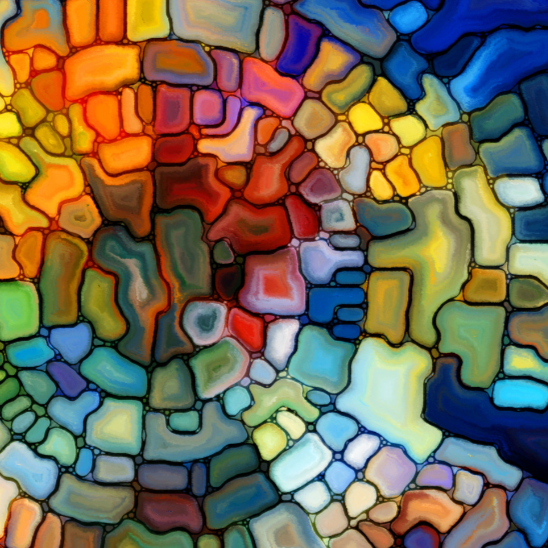 murky mosaic, spectrum of colors