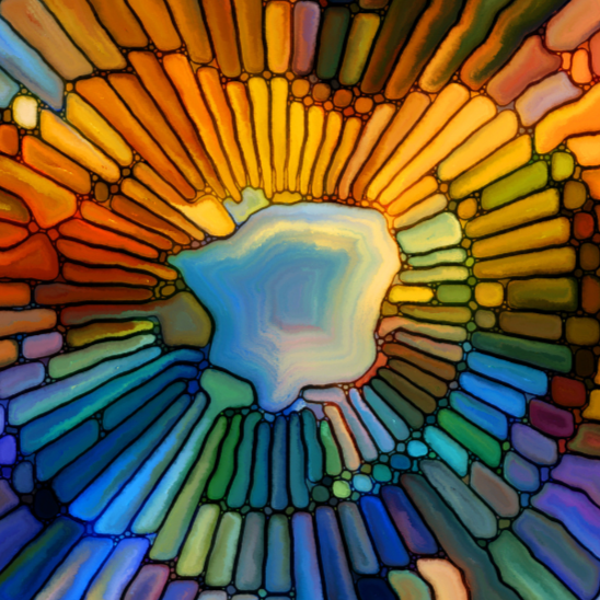 mosaic tile, like stained glass