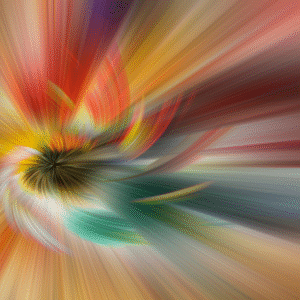 spectrum of light rays. warm hues of gold, red, purple, green