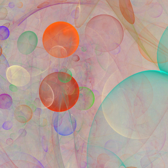 abstract light pattern with bubbles. green, gold, purple, deep orange