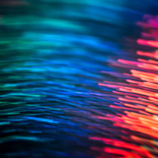 glowing cords of different colors